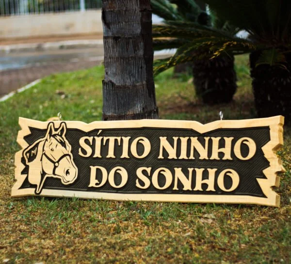 placa de madeira para rancho